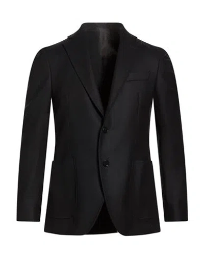 Tombolini Man Blazer Black Size 48 Virgin Wool, Viscose, Elastane