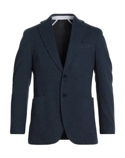 Tombolini Man Blazer Blue Size 40 Cotton, Polyamide In Multi