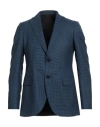 Tombolini Man Blazer Blue Size 44 Virgin Wool In Blue