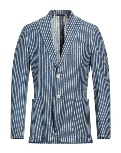 Tombolini Man Blazer Blue Size 46 Cotton, Linen, Polyamide