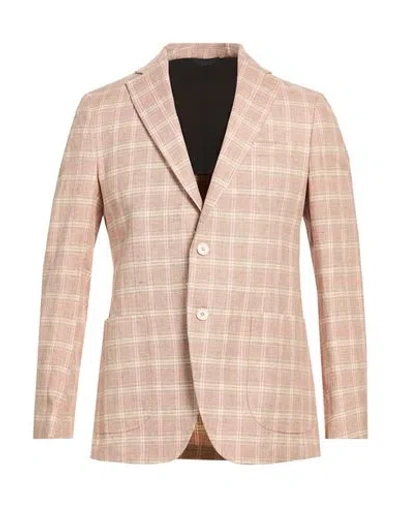 Tombolini Man Blazer Blush Size 46 Linen, Cotton In Pink