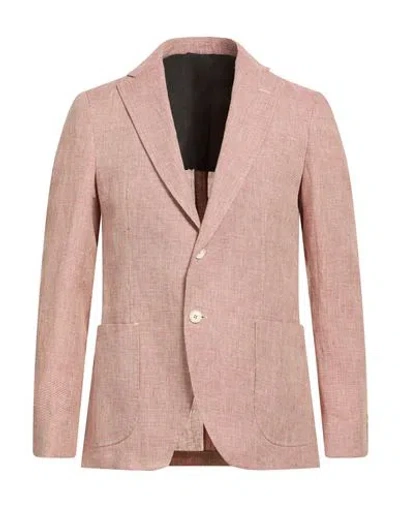 Tombolini Man Blazer Brick Size 46 Linen In Pink