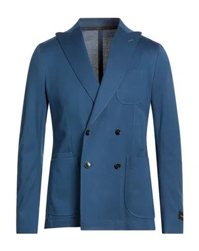 Tombolini Man Blazer Bright Blue Size 40 Cotton
