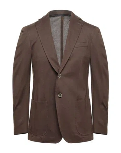 Tombolini Man Blazer Brown Size 42 Cotton