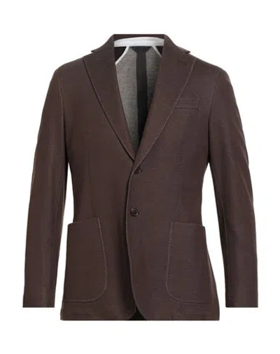 Tombolini Man Blazer Brown Size 46 Cotton