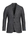 Tombolini Man Blazer Charcoal Size 42 Alpaca Wool, Cotton, Polyamide In Grey