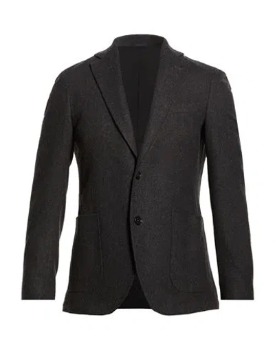 Tombolini Man Blazer Charcoal Size 44 Cotton, Polyamide, Elastane In Blue