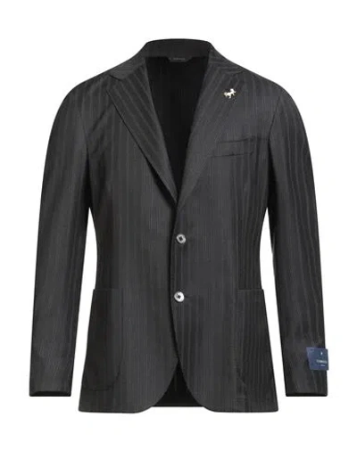Tombolini Man Blazer Charcoal Size 46 Wool In Gray