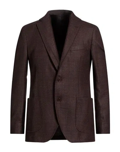 Tombolini Man Blazer Dark Brown Size 46 Virgin Wool