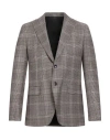 Tombolini Man Blazer Chocolate Brown Size 46 Virgin Wool In Gray