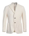 Tombolini Man Blazer Cream Size 44 Cotton, Polyamide, Elastane In White