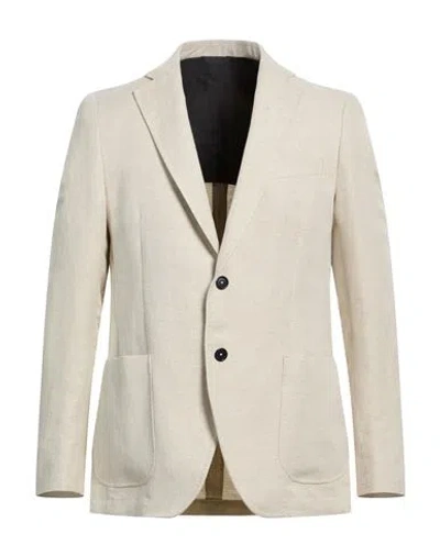Tombolini Man Blazer Cream Size 44 Linen, Cotton In White