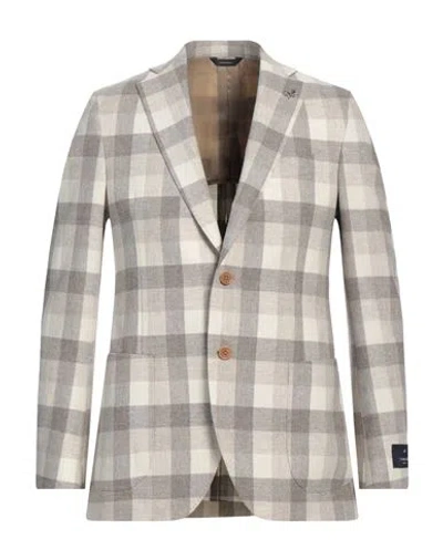 Tombolini Man Blazer Cream Size 46 Virgin Wool In White