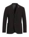 Tombolini Man Blazer Dark Brown Size 40 Cotton, Polyamide, Elastane