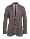 Tombolini Man Blazer Dark Brown Size 44 Linen