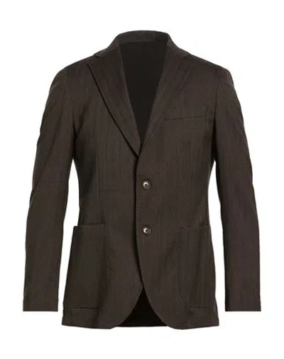 Tombolini Man Blazer Dark Brown Size 40 Virgin Wool