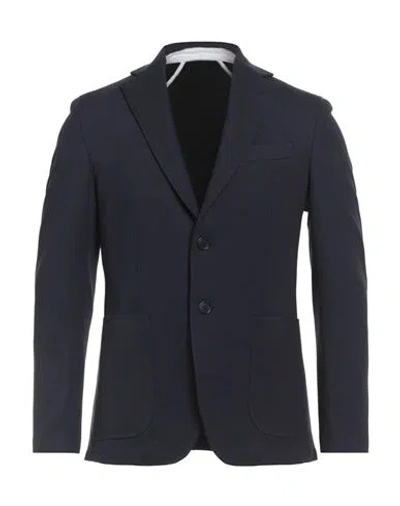 Tombolini Man Blazer Dark Purple Size 46 Viscose, Polyamide, Elastane In Blue