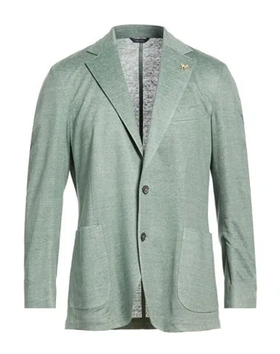 Tombolini Man Blazer Emerald Green Size 46 Linen