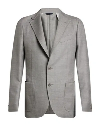 Tombolini Man Blazer Grey Size 36 Virgin Wool, Mohair Wool