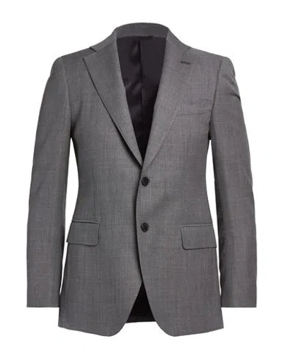 Tombolini Man Blazer Grey Size 38 Virgin Wool In Gray