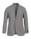 Tombolini Man Blazer Grey Size 42 Virgin Wool, Cotton, Linen, Elastane In Grey