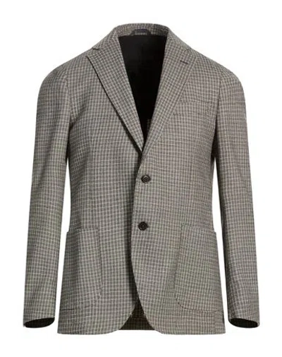 Tombolini Man Blazer Grey Size 44 Wool, Elastane In Gray