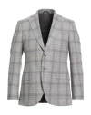 Tombolini Man Blazer Grey Size 46 Virgin Wool, Polyamide In Multi