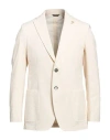 Tombolini Man Blazer Ivory Size 40 Cotton, Polyamide, Elastane In White
