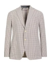 Tombolini Man Blazer Khaki Size 44 Linen In Brown