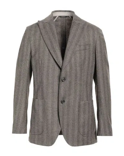 Tombolini Man Blazer Khaki Size 44 Polyester, Viscose In Beige