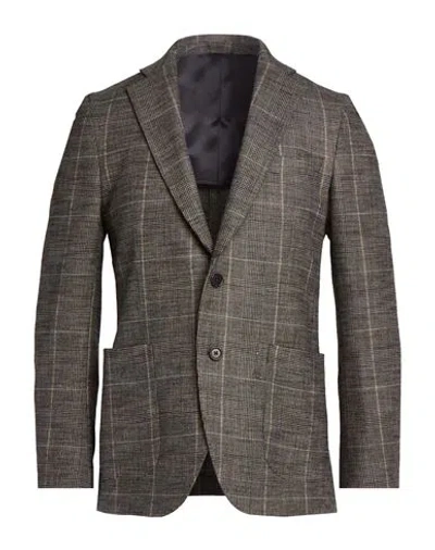 Tombolini Man Blazer Khaki Size 44 Viscose, Polyester, Elastane In Sand