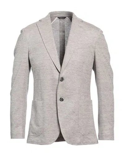 Tombolini Man Blazer Khaki Size 46 Cotton, Linen In Neutral