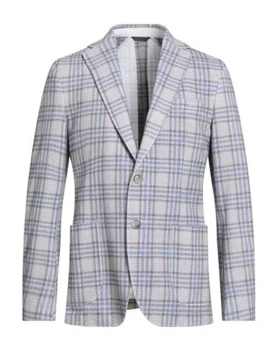 Tombolini Man Blazer Light Grey Size 42 Cotton In Gray