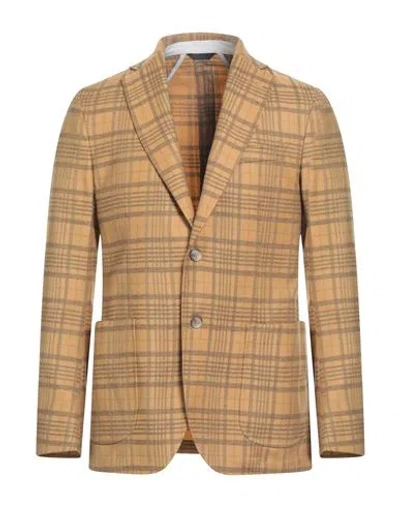 Tombolini Man Blazer Marigold Size 46 Virgin Wool In Yellow
