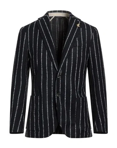 Tombolini Man Blazer Midnight Blue Size 36 Acrylic, Virgin Wool, Polyester