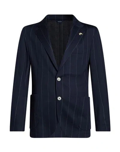Tombolini Man Blazer Midnight Blue Size 40 Virgin Wool, Polyamide, Elastane