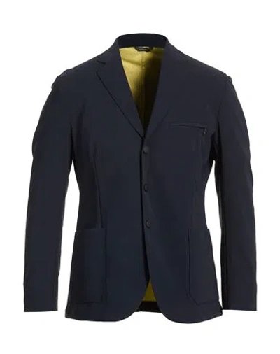 Tombolini Man Blazer Midnight Blue Size 42 Cotton, Polyamide, Elastane