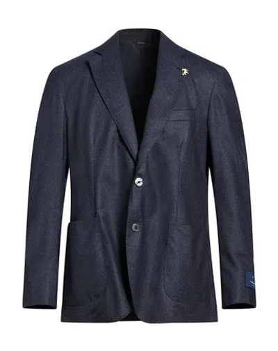 Tombolini Man Blazer Midnight Blue Size 42 Virgin Wool
