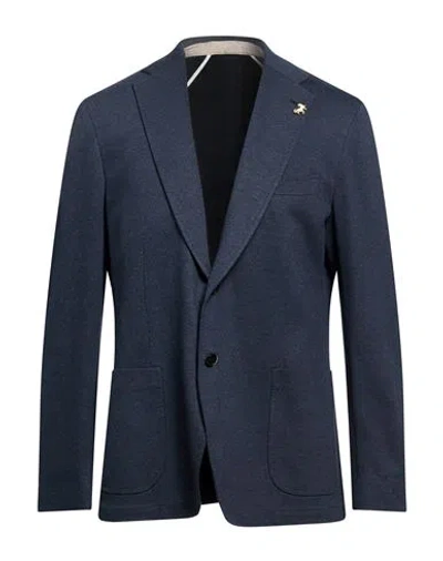 Tombolini Man Blazer Midnight Blue Size 44 Cotton, Polyamide