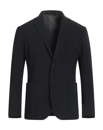 Tombolini Man Blazer Midnight Blue Size 44 Cotton, Polyamide, Elastane