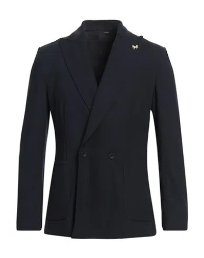 Tombolini Man Blazer Midnight Blue Size 44 Polyamide, Elastane