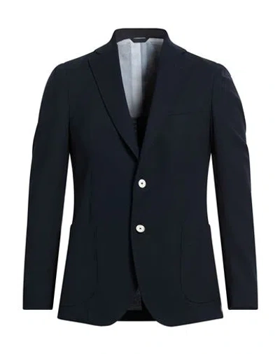 Tombolini Man Blazer Midnight Blue Size 44 Virgin Wool, Elastane