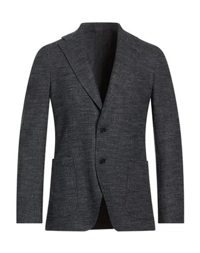 Tombolini Man Blazer Midnight Blue Size 44 Viscose, Polyester, Elastane In Gray