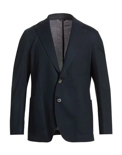 Tombolini Man Blazer Midnight Blue Size 46 Cotton In Black