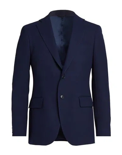 Tombolini Man Blazer Midnight Blue Size 46 Polyester, Wool, Elastane