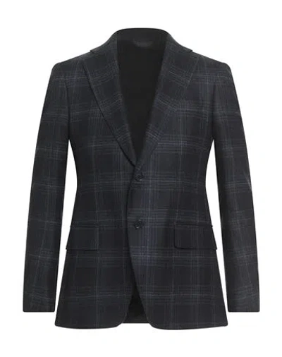 Tombolini Man Blazer Midnight Blue Size 46 Wool In Multi
