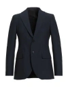 Tombolini Man Blazer Midnight Blue Size 46 Wool, Polyamide, Elastane In Black