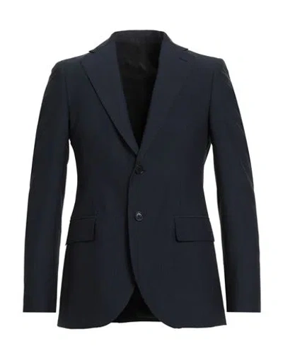 Tombolini Man Blazer Midnight Blue Size 46 Wool, Polyamide, Elastane In Black