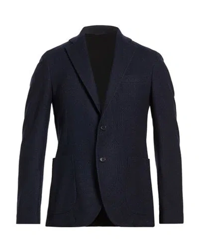 Tombolini Man Blazer Midnight Blue Size 46 Wool, Polyester, Cotton