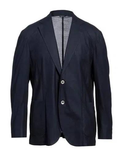 Tombolini Man Blazer Midnight Blue Size 48 Cotton